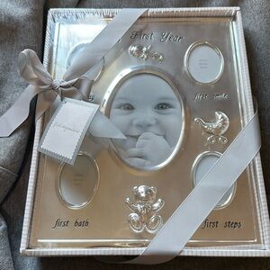 First Impressions Baby Photo Frame My First Year -Silver NEW